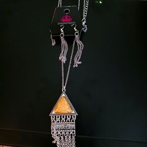 Triangle Pendant With Dangle Earrings